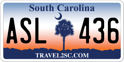 SC license plate ASL436