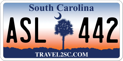 SC license plate ASL442