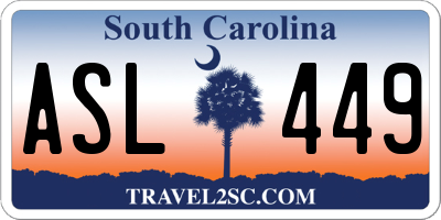 SC license plate ASL449