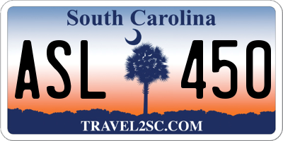 SC license plate ASL450
