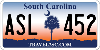 SC license plate ASL452