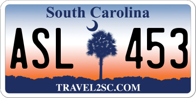 SC license plate ASL453