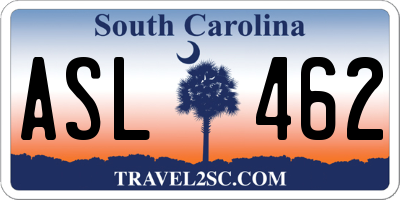 SC license plate ASL462