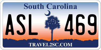 SC license plate ASL469