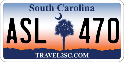 SC license plate ASL470