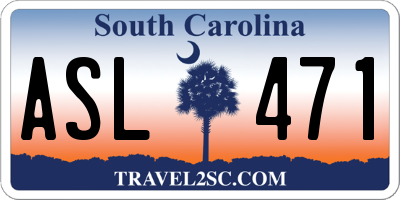 SC license plate ASL471