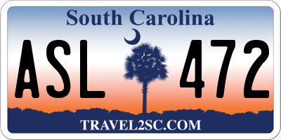 SC license plate ASL472