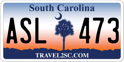SC license plate ASL473