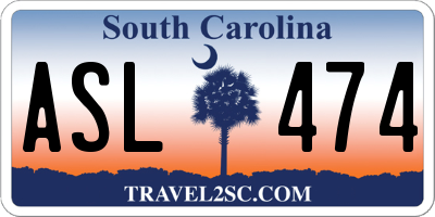 SC license plate ASL474