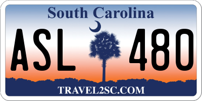 SC license plate ASL480