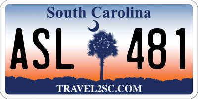 SC license plate ASL481