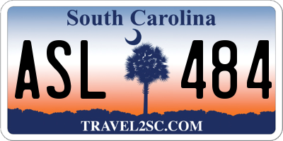SC license plate ASL484