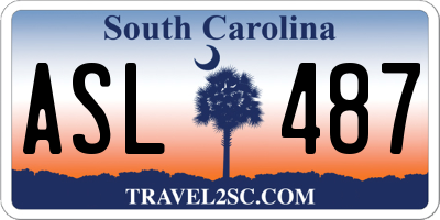 SC license plate ASL487