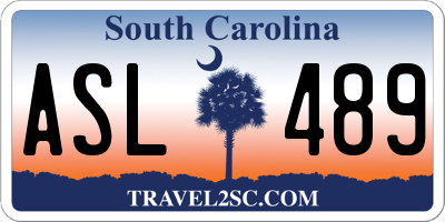 SC license plate ASL489