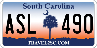 SC license plate ASL490