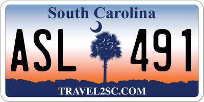 SC license plate ASL491