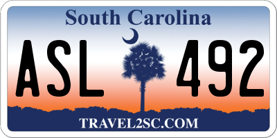 SC license plate ASL492