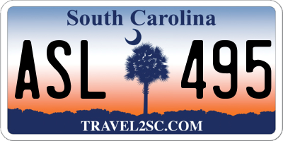 SC license plate ASL495