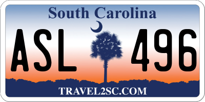 SC license plate ASL496