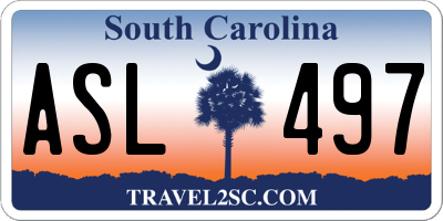 SC license plate ASL497