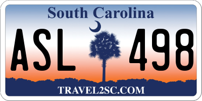 SC license plate ASL498
