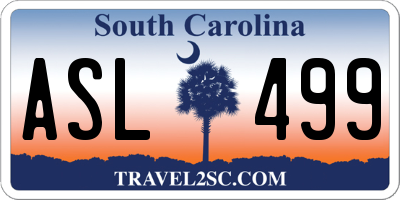 SC license plate ASL499
