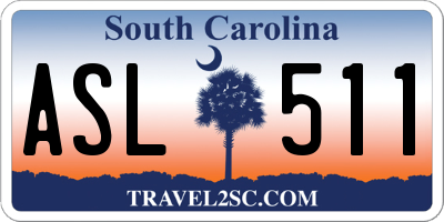 SC license plate ASL511
