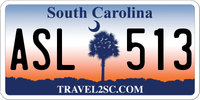 SC license plate ASL513