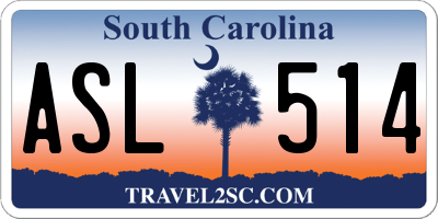SC license plate ASL514