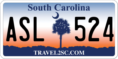 SC license plate ASL524