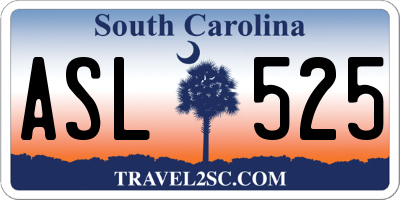 SC license plate ASL525