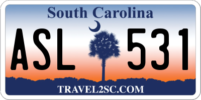 SC license plate ASL531