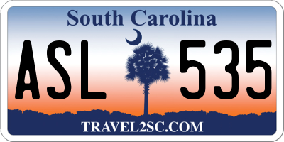 SC license plate ASL535