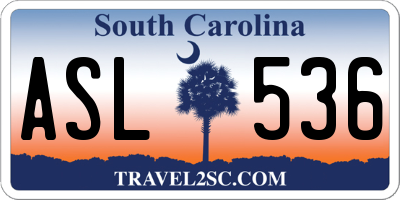 SC license plate ASL536