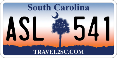 SC license plate ASL541