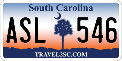 SC license plate ASL546