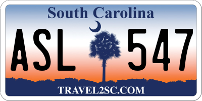 SC license plate ASL547