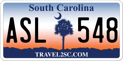 SC license plate ASL548