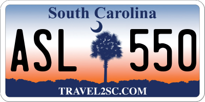 SC license plate ASL550