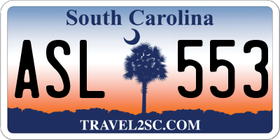SC license plate ASL553