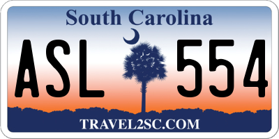 SC license plate ASL554