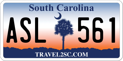 SC license plate ASL561
