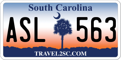 SC license plate ASL563