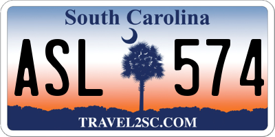 SC license plate ASL574