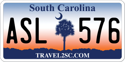 SC license plate ASL576