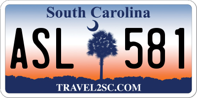SC license plate ASL581