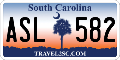 SC license plate ASL582