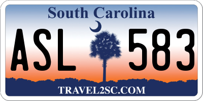 SC license plate ASL583