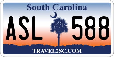 SC license plate ASL588
