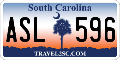 SC license plate ASL596